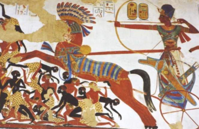 Ramsés II con arco y flecha