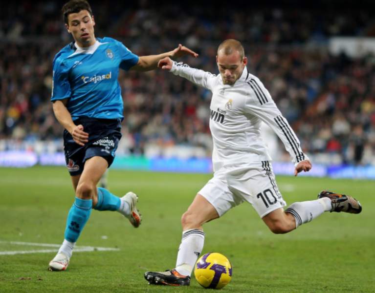 Wesley Sneijder como parte del Real Madrid
