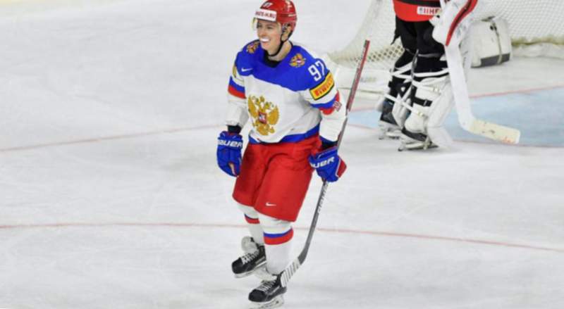 Nikita Gusev sul ghiaccio